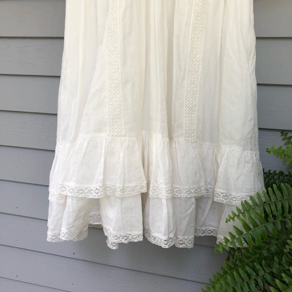 Ulla Johnson White Dress Midi Lace Eyelet Tassels Prairie Madison US 10 - Picture 8 of 11